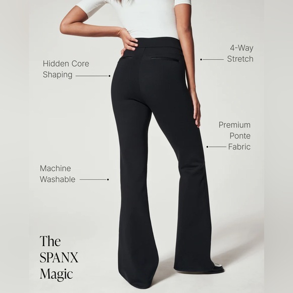SPANX‎ SPANXsmooth™ PerfectFit Ponte Flare Pant Black Petite - Picture 3 of 12